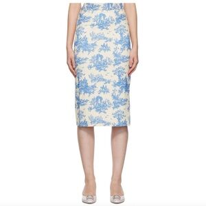 MIAOU blue & white Moni midi skirt size XS in Blue Toile